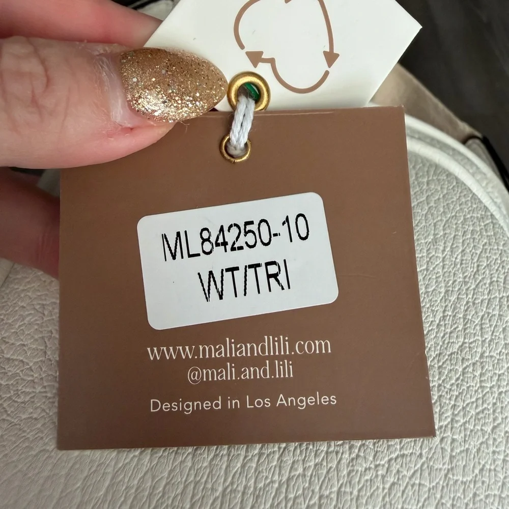 Mali & Lili Off-White Crossbody Bag with Patterned Strap